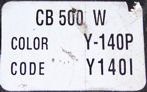 CB500W color label