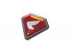 Side panel Honda wing emblem on Red background, Left hand