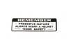 Fuel tank rider caution label