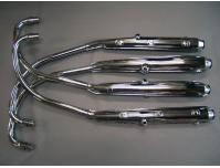 Image of Exhaust silencer and down pipe set of 4